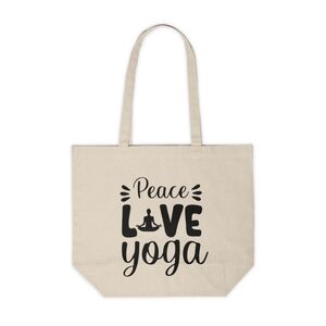 Peace Love Yoga Custom Canvas Tote Bag
